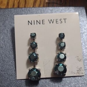 Nine West Blue Cascading Stone Earrings